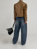229 Embo Curved Wide Denim