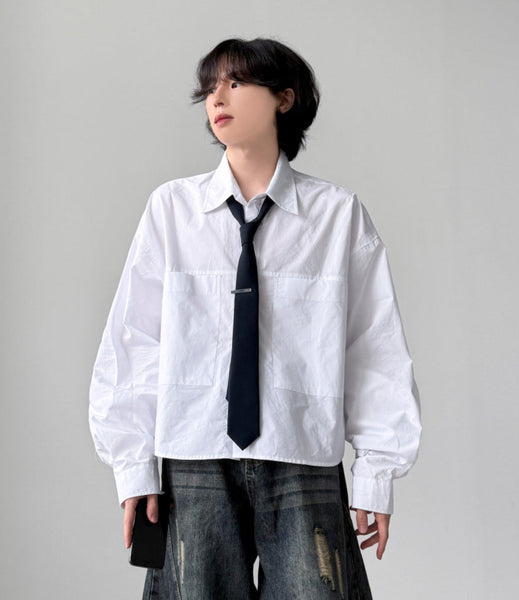 ゆん YOURNUS (ユアノス) - ジェイドクロップオーバーシャツ / Jade