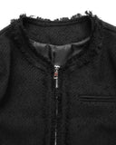 FRINGE TWEED ZIP-UP JACKET
