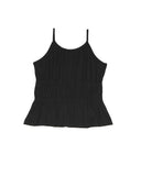 SHIRRING PEPLUM SLEEVELESS
