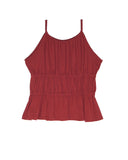 SHIRRING PEPLUM SLEEVELESS