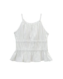 SHIRRING PEPLUM SLEEVELESS