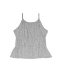 SHIRRING PEPLUM SLEEVELESS