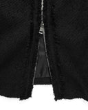 FRINGE TWEED ZIP-UP JACKET