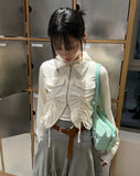 SHIRRING KARA ZIP UP