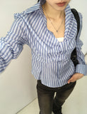 Afton Geek Chic Twisted Ribbon Stripe Shirt