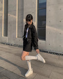 Dobby Black Denim Crop Jacket