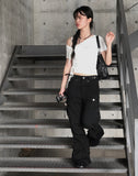 Chyuleu One-Shoulder Unbalanced Shirring Tee