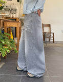 Hamens Washing Denim Wide Pants