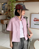 Dyoho Color Crop Collar Shirt