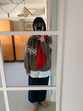 Accu Nordic Wool Mix Color Cardigan