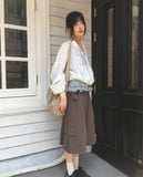 Soan Stripe Patch Big Shoulder Bag