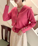 Selling Gold V-neck Knit Cardigan