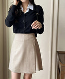 Audrey Jacquard Button Wrap Skirt Pants