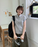 Hinbo Summer Check Roll-up Short Sleeve Shirt