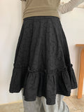 Enniki Flower Banding Frill Midi Skirt