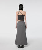 Drape Layered Maxi Skirt