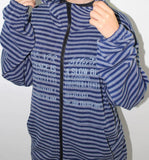 LETTERING STRIPE KNIT HOODIE