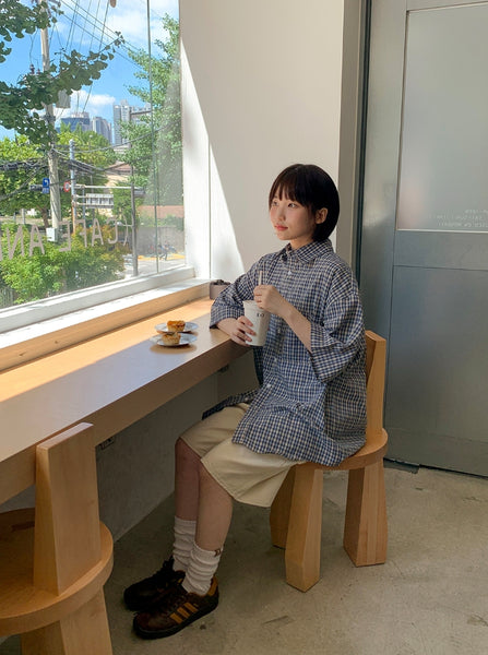 【BAON】[unisex] Rimming Pocket Check Over Short Sleeve SH BAON (バオン) - [男女兼用]リーミングポケットチェックオーバー