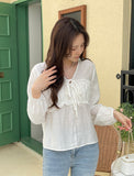 Allang Smoke Ribbon Blouse