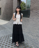 Vito Tiered Long Banding Skirt