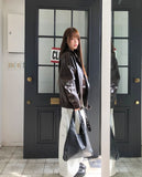 Sheet Eyelet Leather Shoulder Bag