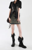 Abel denim belt skirt