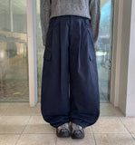Hinte Curved Banding Cargo Balloon Wide Pants