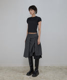 Asymmetrical Draped Midi Skirt