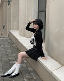 Seat Diagonal Belt Mini Skirt