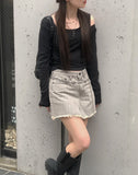 Abyss Washing Denim Mini Skirt