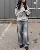 It Gray Washed Denim Wide Pants