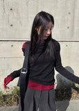 RIBBED SHOULDER KNIT
