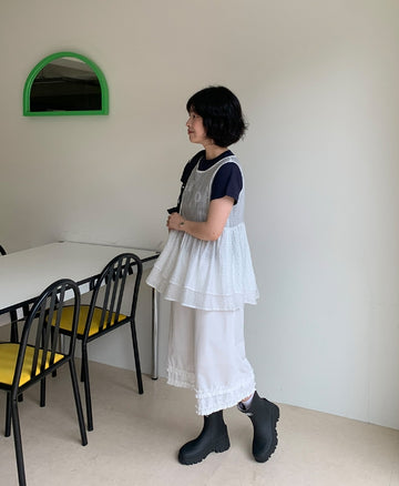 Himao Flower Tiered Layered Sleeveless Blouse