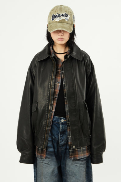 【Raucohouse】Clair vegan leather over jumper Raucohouse
