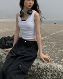 Jet Halterneck Layered Ribbed Sleeveless