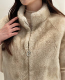 Benuz Eco Fur Mink Semi Polar Zip-Up Jacket
