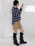 STRIPE COLLAR OVER KNIT
