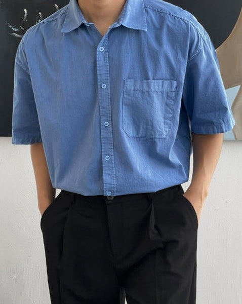 【MODERNIF】Witches Pigment Short Sleeve Shirt modernif (モダンイフ) - ウィッズピグメント半袖シャツ