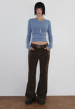 POCKET CORDUROY BOOTCUT PANTS