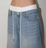 DOUBLE WAIST BERMUDA DENIM