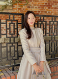 Abode No Collar Puff Flare Long Coat