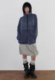 LETTERING STRIPE KNIT HOODIE