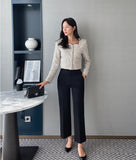 Coner Square Neck Tweed Jacket