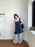 Yubun Denim Tiered Sleeveless Layered One Piece