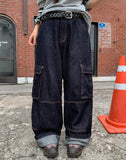 Abe Raw Stitch Cargo Denim Pants