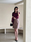 Jenshua Pearl Tweed H-Line Mini Skirt