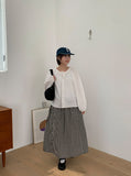 Erin Check Banding Long Skirt