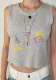 KITSCH PRINT KNIT SLEEVELESS