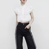 Amua Crop String Half Zip-Up